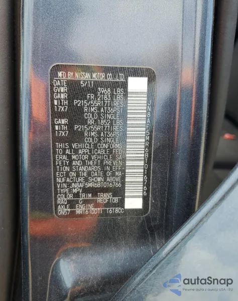 2011 Nissan Juke S из США, поврежденный, VIN JN8AF5MR6BT016766